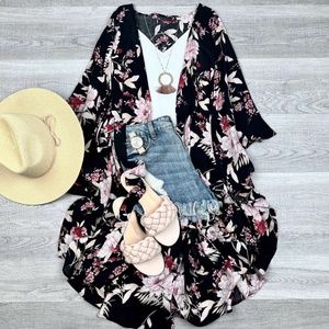 Butterfly Sleeve Kimono | BLACK